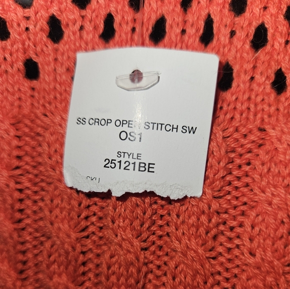 NWT 2B Bebe Open Stitch Knit Short Sleeve Top - Picture 3 of 3